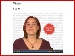 Video which explains how to use A and An